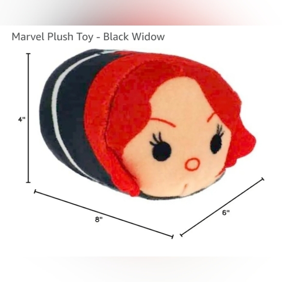 Tsum Tsum Marvel Black Widow Stackable Plush Red Black White Avengers Collectibl - Picture 2 of 13